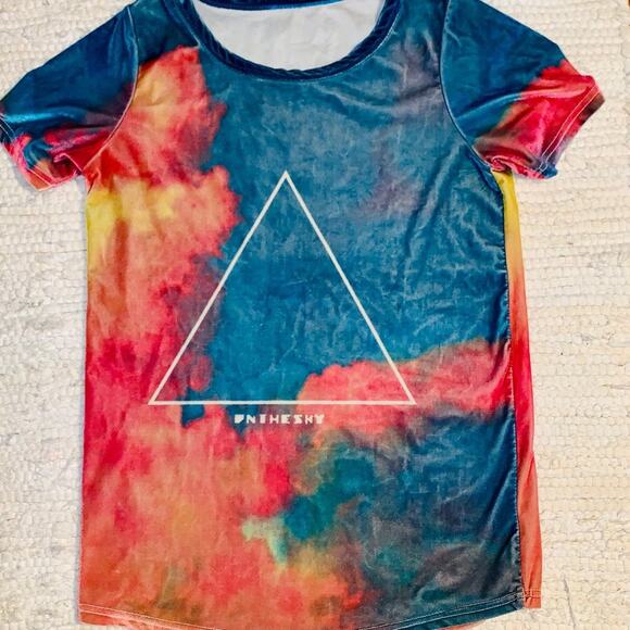 VINTAGE VELVET TIE DYE PINK FLOYD BAND CONCERT TEE "IN THE SKY" - Picture 1 of 4